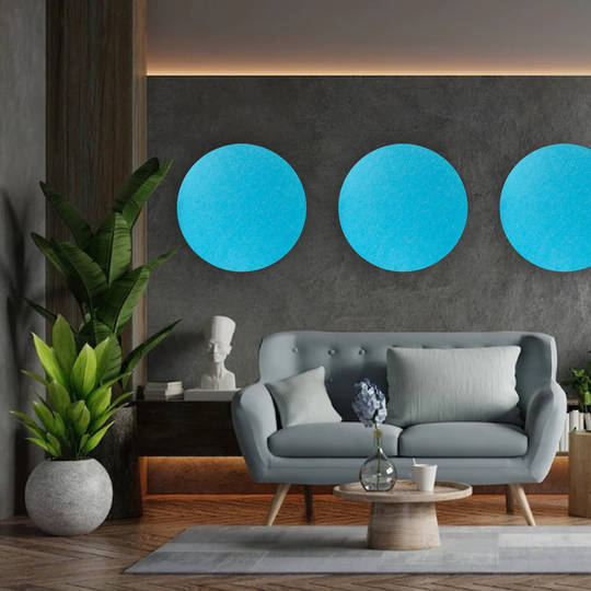 ROUND POLYESTER PINBOARD | 600mm | Lake Blue